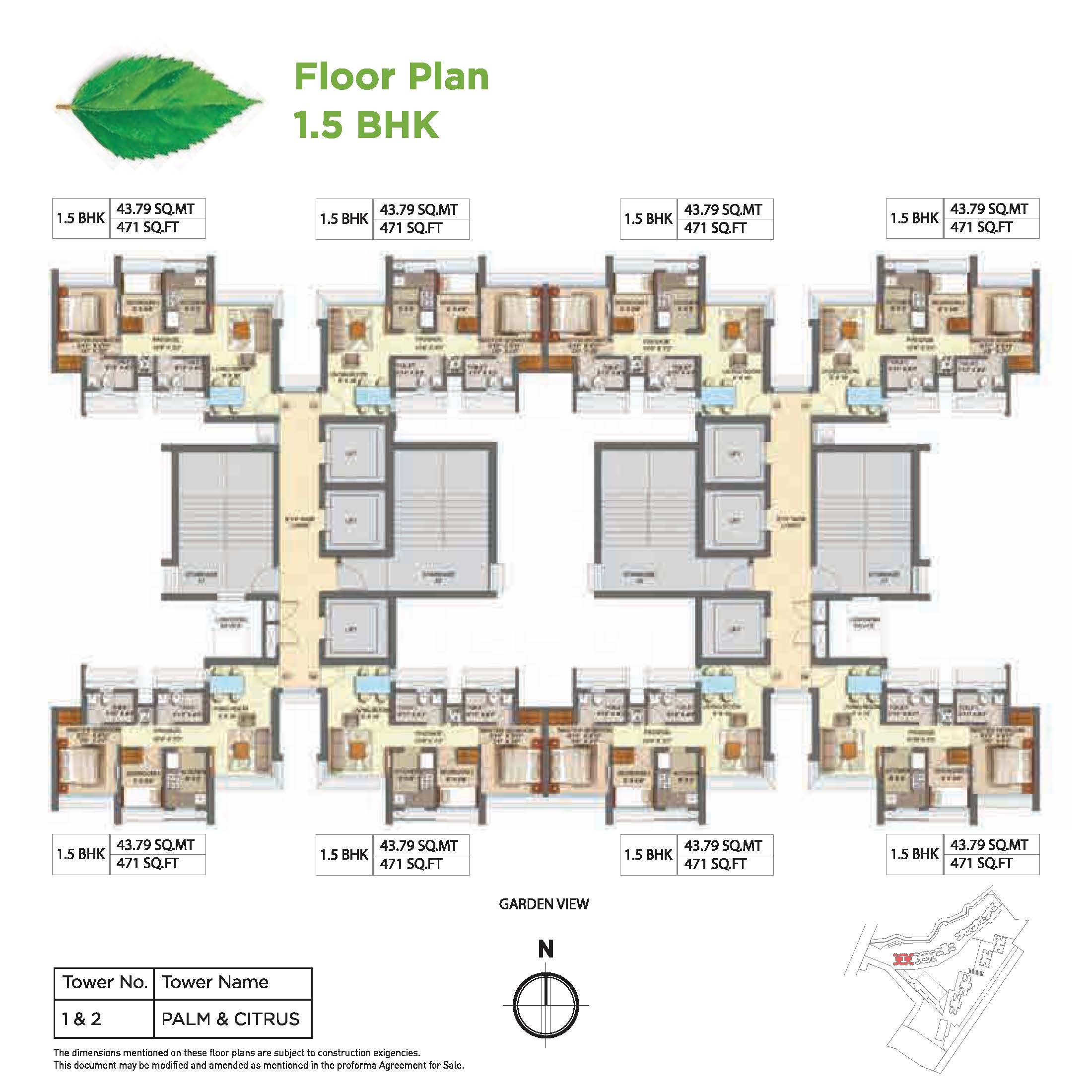 1.5BHK floor plan