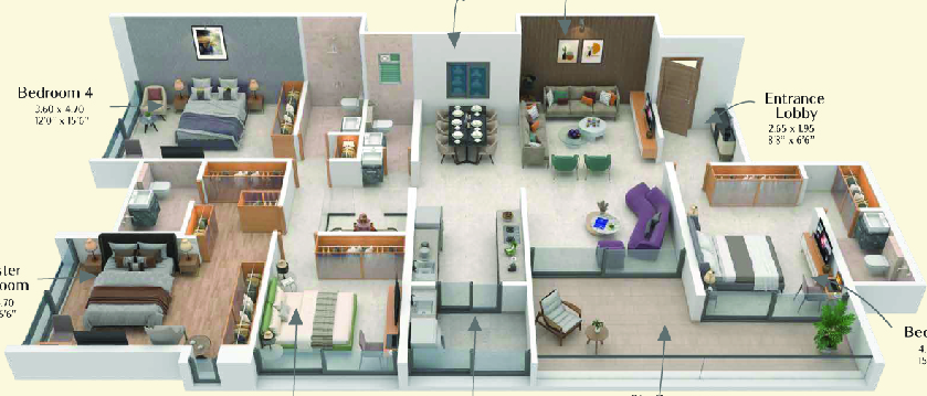 4BHK floor plan